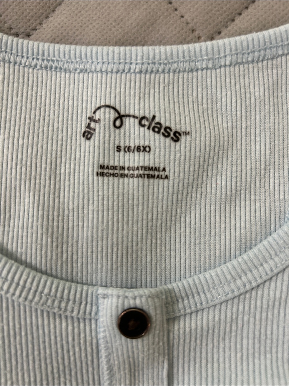 Classic Pale Blue Ribbed Button Tank - Picture 3 of 3